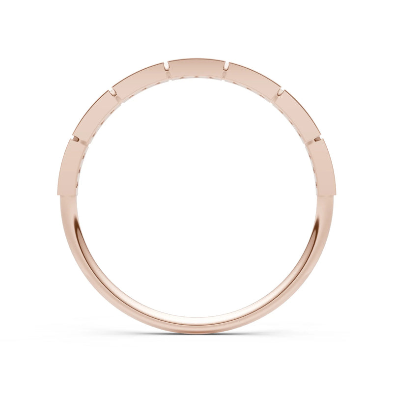 Round Gemstone Dainty Half Eternity Stacking Band