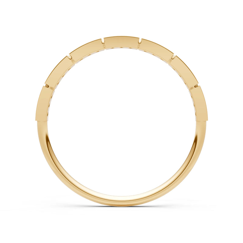 Round Gemstone Dainty Half Eternity Stacking Band