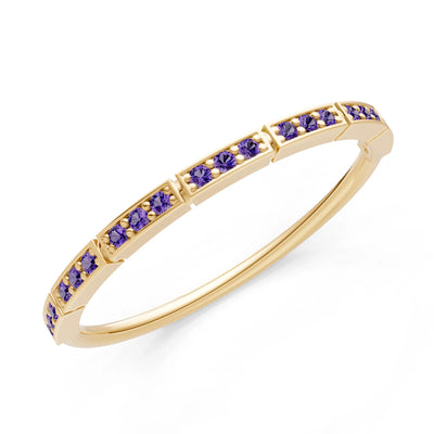 Round Gemstone Dainty Half Eternity Stacking Band