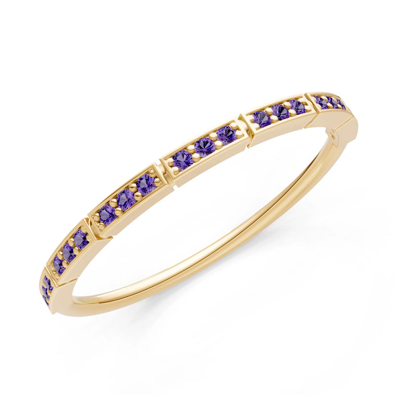 Round Gemstone Dainty Half Eternity Stacking Band