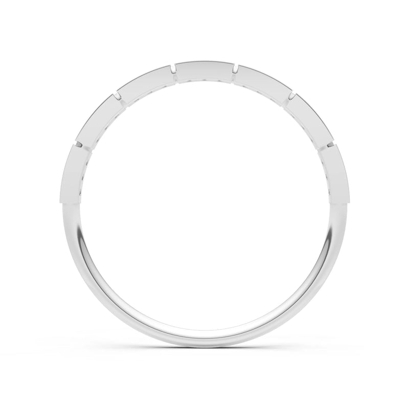 Round Gemstone Dainty Half Eternity Stacking Band