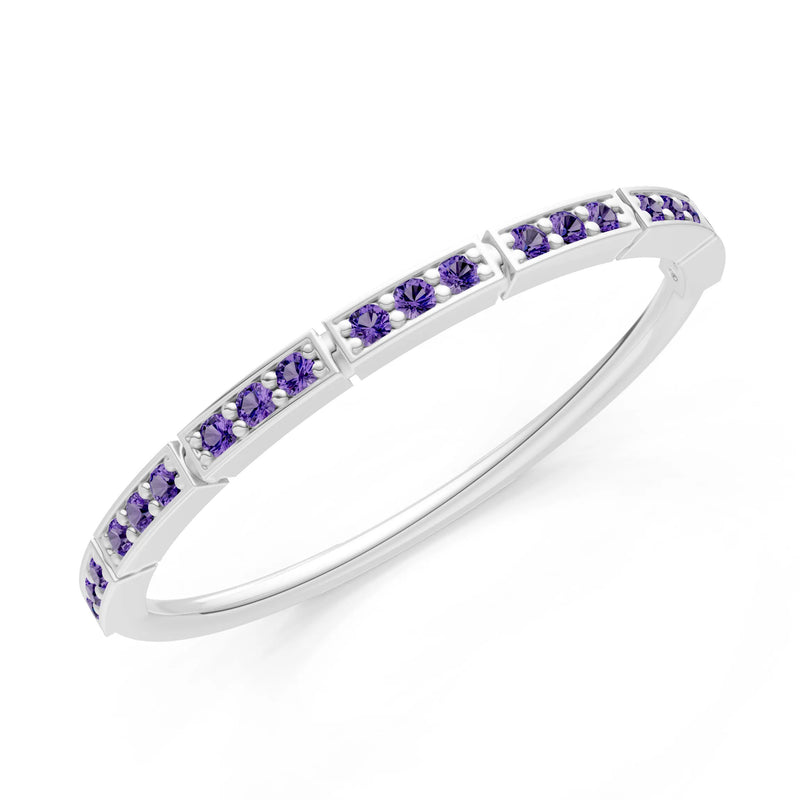 Round Gemstone Dainty Half Eternity Stacking Band