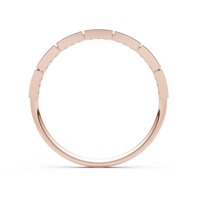 Round Gemstone Dainty Half Eternity Stacking Band