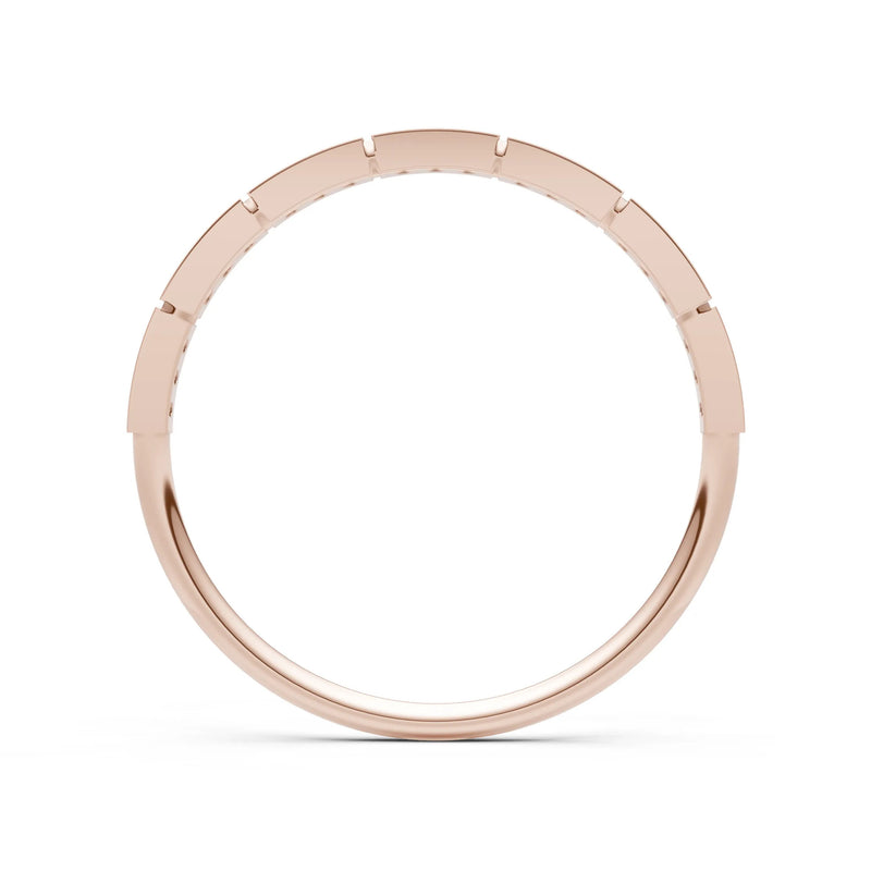 Round Gemstone Dainty Half Eternity Stacking Band