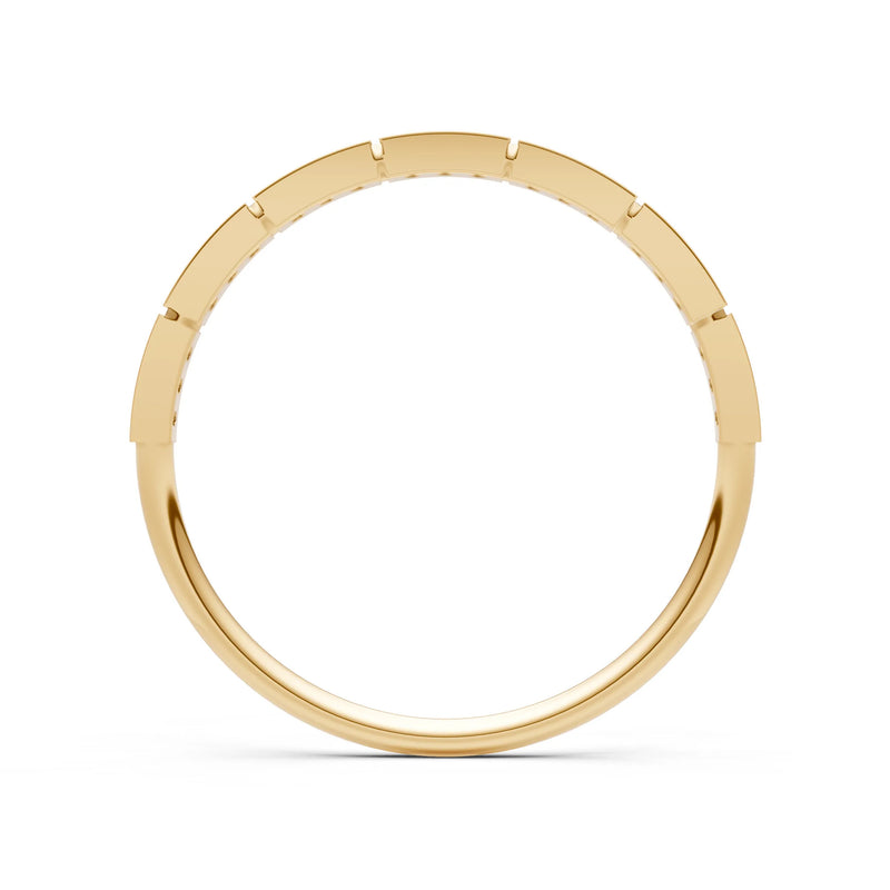 Round Gemstone Dainty Half Eternity Stacking Band
