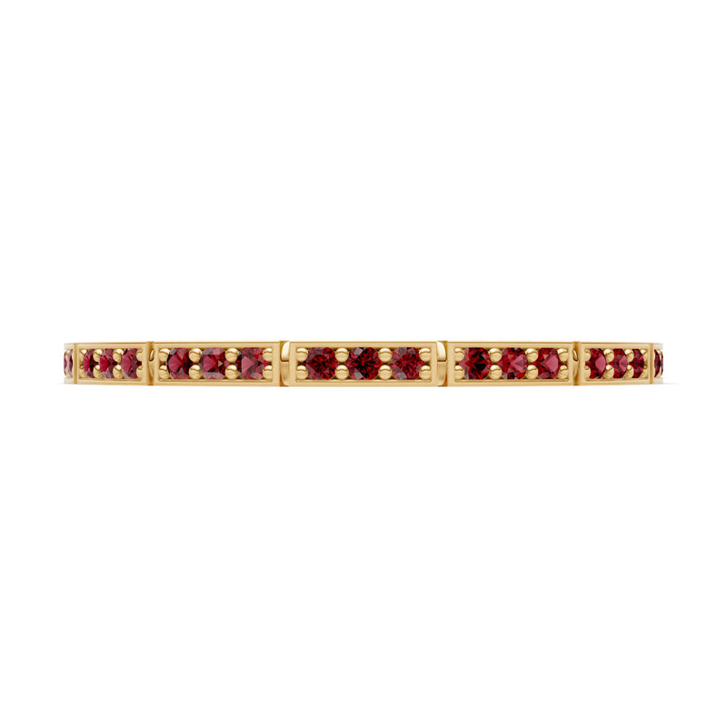 Round Gemstone Dainty Half Eternity Stacking Band