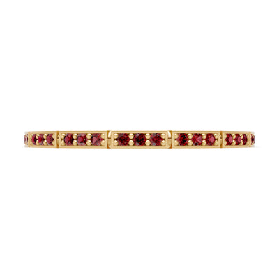 Garnet Dainty Half Eternity Stacking Round Cut Band