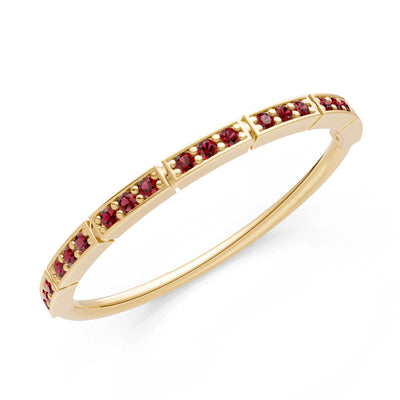 Round Gemstone Dainty Half Eternity Stacking Band