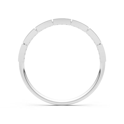 Round Gemstone Dainty Half Eternity Stacking Band