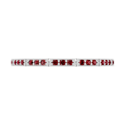 Round Gemstone Dainty Half Eternity Stacking Band