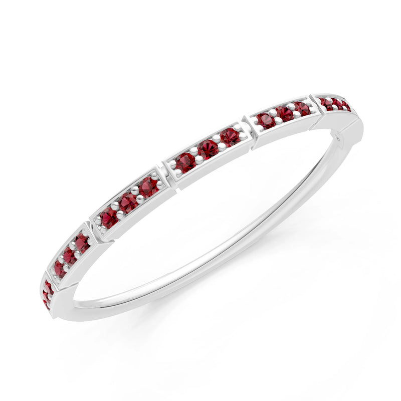 Round Gemstone Dainty Half Eternity Stacking Band