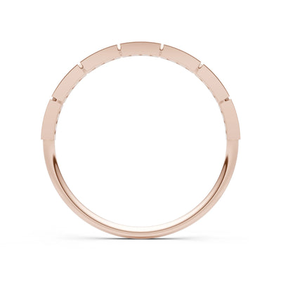 Round Gemstone Dainty Half Eternity Stacking Band