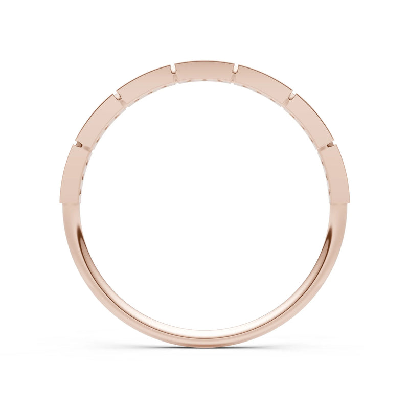 Round Gemstone Dainty Half Eternity Stacking Band