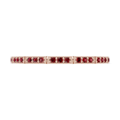 Round Gemstone Dainty Half Eternity Stacking Band