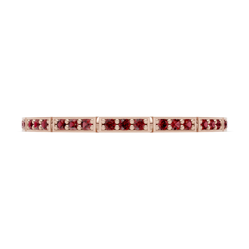 Round Gemstone Dainty Half Eternity Stacking Band