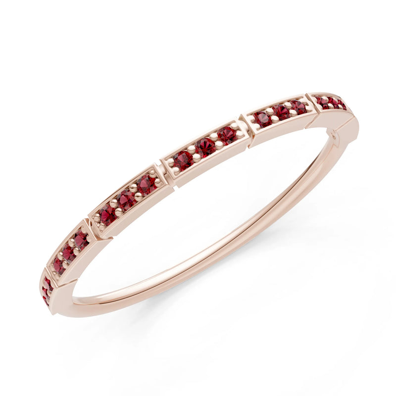 Round Gemstone Dainty Half Eternity Stacking Band