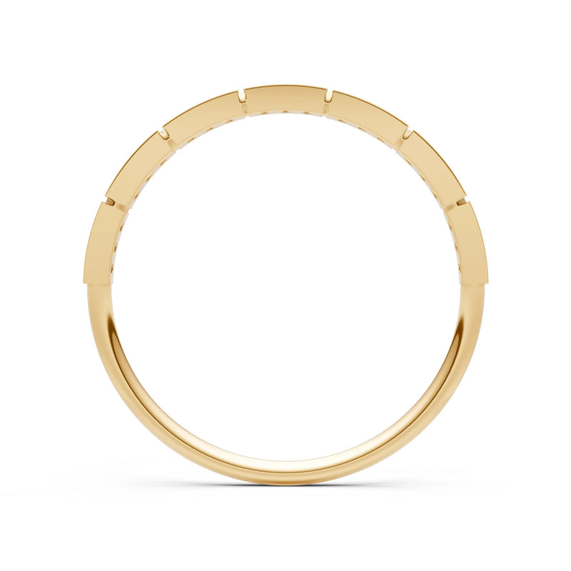 Round Gemstone Dainty Half Eternity Stacking Band