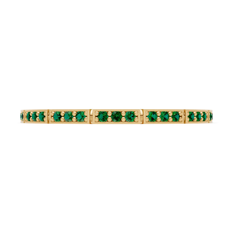 Round Gemstone Dainty Half Eternity Stacking Band