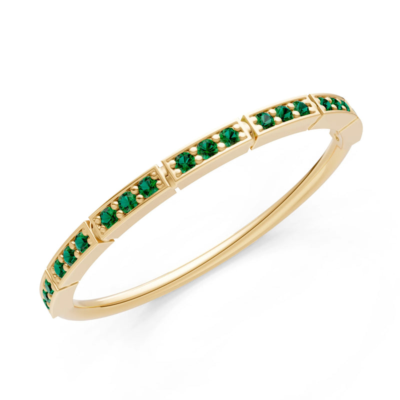 Round Gemstone Dainty Half Eternity Stacking Band