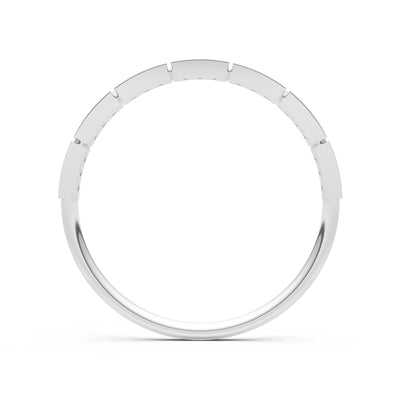 Round Gemstone Dainty Half Eternity Stacking Band