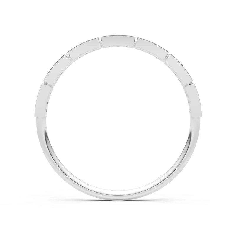 Round Gemstone Dainty Half Eternity Stacking Band