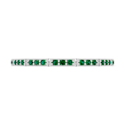 Round Gemstone Dainty Half Eternity Stacking Band