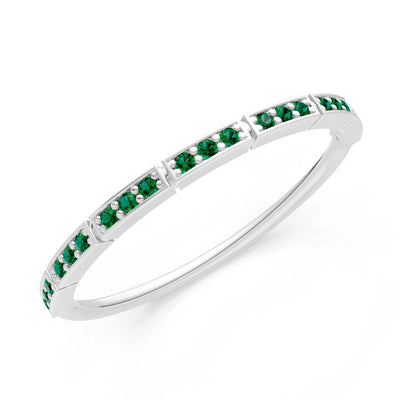 Round Gemstone Dainty Half Eternity Stacking Band