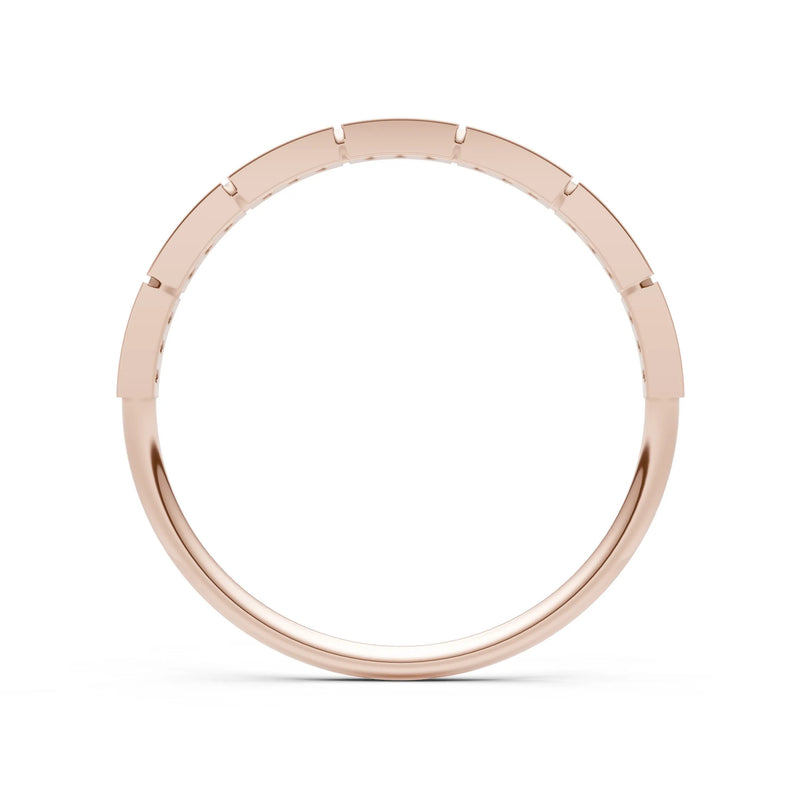 Round Gemstone Dainty Half Eternity Stacking Band