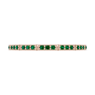 Round Gemstone Dainty Half Eternity Stacking Band