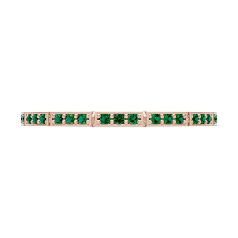 Round Gemstone Dainty Half Eternity Stacking Band