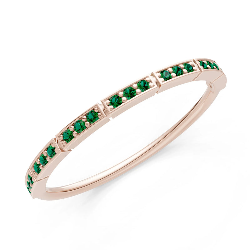Round Gemstone Dainty Half Eternity Stacking Band