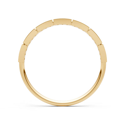 Round Gemstone Dainty Half Eternity Stacking Band