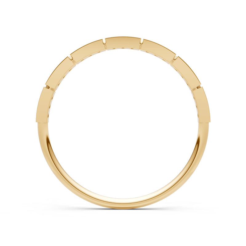 Round Gemstone Dainty Half Eternity Stacking Band