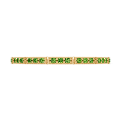 Round Gemstone Dainty Half Eternity Stacking Band