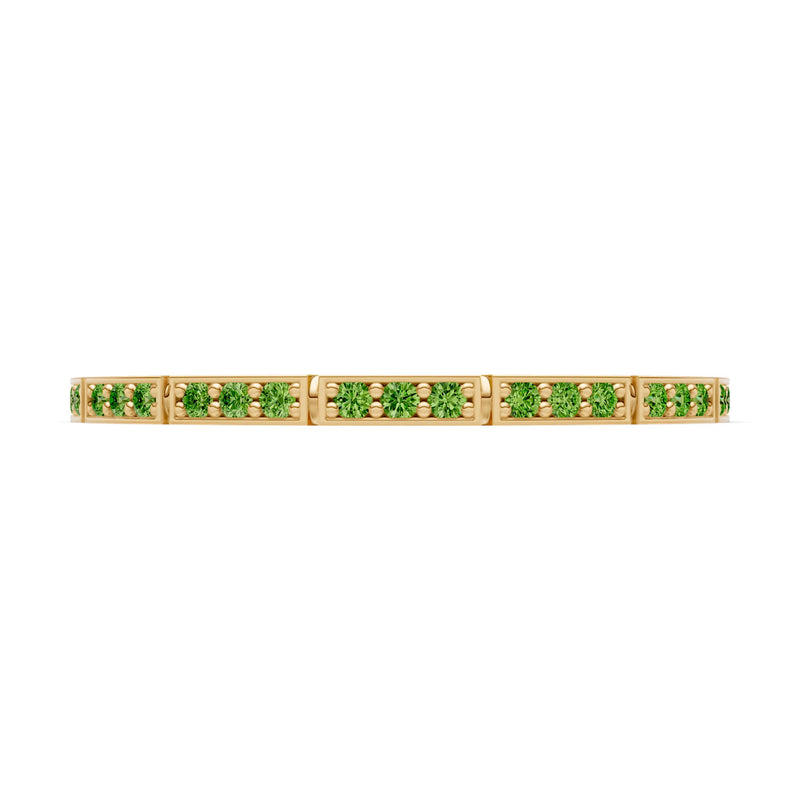 Round Gemstone Dainty Half Eternity Stacking Band