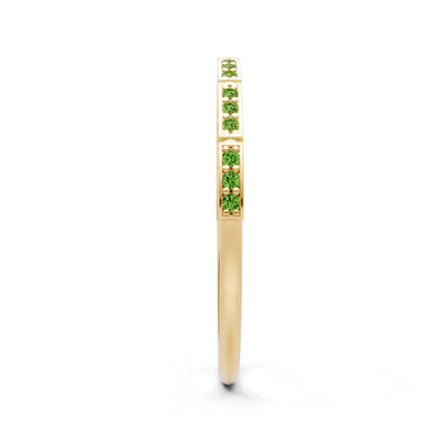 Peridot Dainty Half Eternity Stacking Round Cut Band