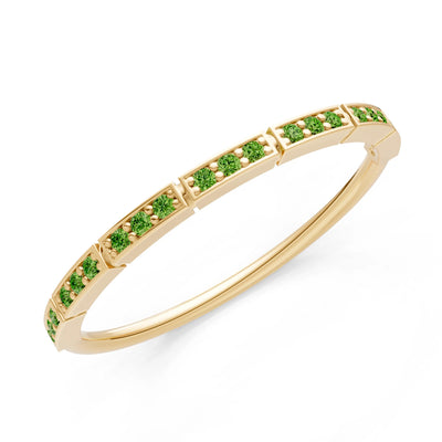 Round Gemstone Dainty Half Eternity Stacking Band