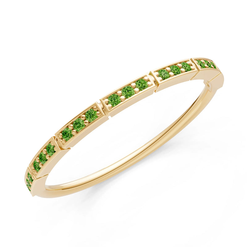 Round Gemstone Dainty Half Eternity Stacking Band