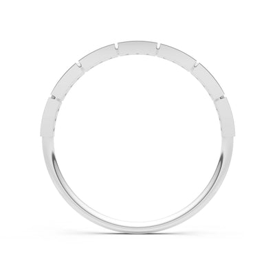 Round Gemstone Dainty Half Eternity Stacking Band