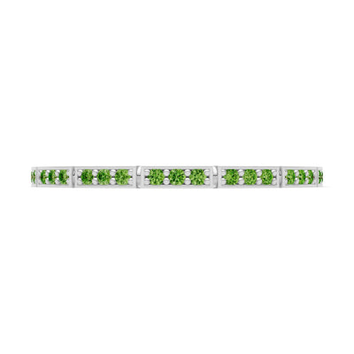 Round Gemstone Dainty Half Eternity Stacking Band