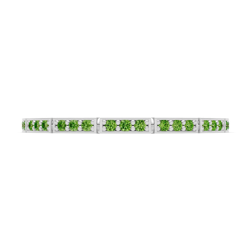 Round Gemstone Dainty Half Eternity Stacking Band