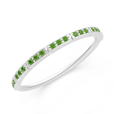 Round Gemstone Dainty Half Eternity Stacking Band