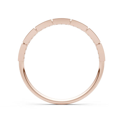 Round Gemstone Dainty Half Eternity Stacking Band