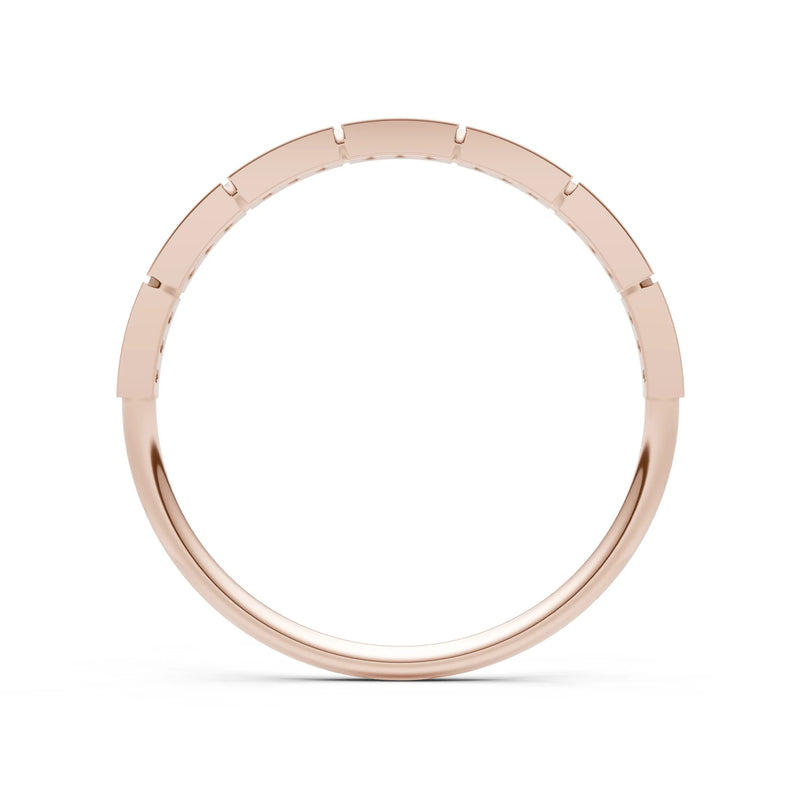 Round Gemstone Dainty Half Eternity Stacking Band