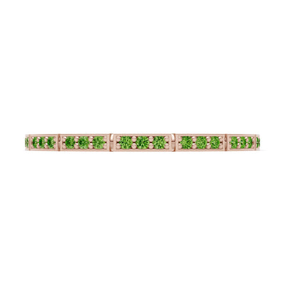 Round Gemstone Dainty Half Eternity Stacking Band