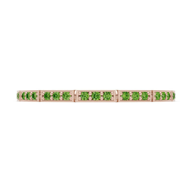 Round Gemstone Dainty Half Eternity Stacking Band