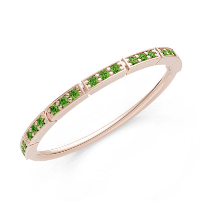 Round Gemstone Dainty Half Eternity Stacking Band