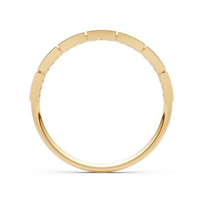 Round Gemstone Dainty Half Eternity Stacking Band