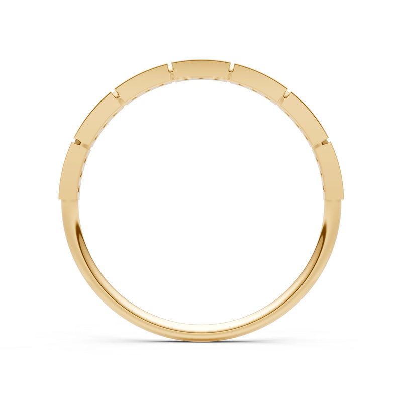 Round Gemstone Dainty Half Eternity Stacking Band