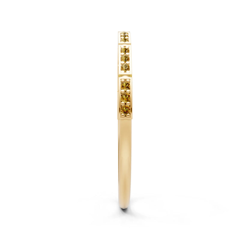 Citrine Dainty Half Eternity Stacking Round Cut Band